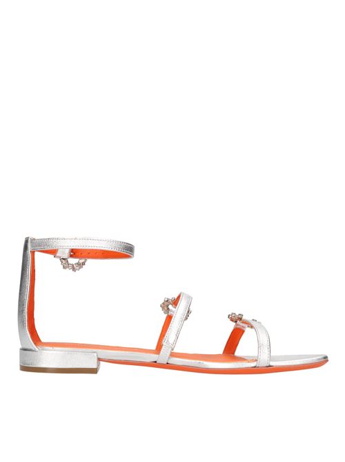 Sandali flat in pelle ALDO CASTAGNA | BLANCA BERGWASHARGENTO